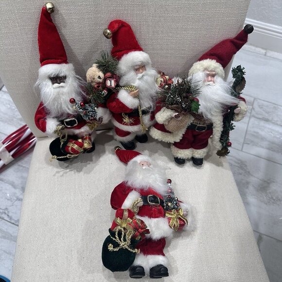 Lot of 7 Santa Claus Christmas Figurines Stand Alone 11" Tall Holiday Decor - Picture 3 of 3